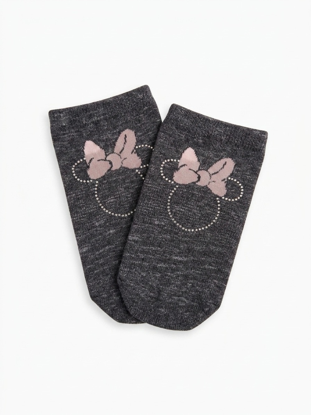 Tavi Noir Disney Minnie Mouse Rhinestone Grip Socks Gray OS